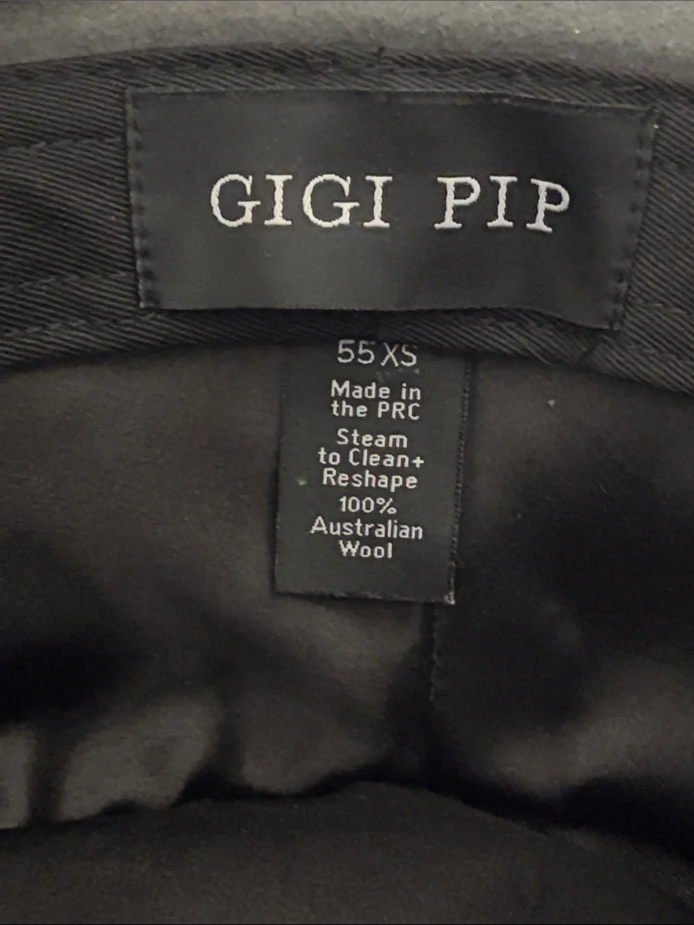 GIGI PIP The Monroe Rancher Cowboy Wide Brim Felt Fedora Charcoal Gray 100% Wool